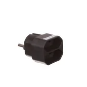 Listwy zasilające - Rozgałęźnik podwójny gniazda płaskie czarny - miniaturka - grafika 1