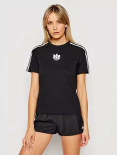 Koszulki i topy damskie - Adidas T-Shirt Adicolor 3D Treofil GN2930 Czarny Loose Fit - grafika 1