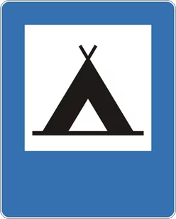 Znak drogowy informacyjny D-30 Obozowisko (camping) - Wyposażenie miejsc publicznych - miniaturka - grafika 1