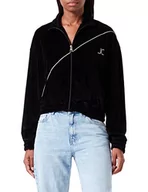 Bluzy damskie - Just Cavalli Damska bluza z zamkiem błyskawicznym, 900 czarna, XXL - miniaturka - grafika 1