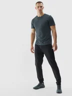 Spodnie sportowe męskie - 4F Spodnie treningowe szybkoschnące męskie - czarne XXL - miniaturka - grafika 1