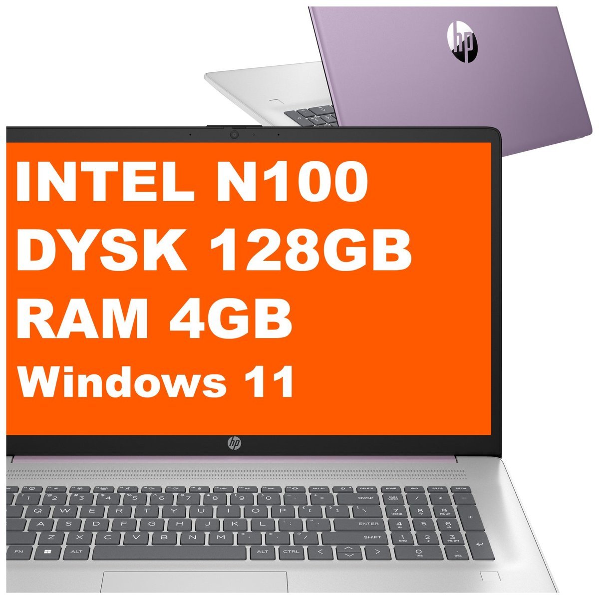 HP 17-cn3163ds / BS6Y5UA / Intel N100 / 4GB / 128GB UFS / Intel UHD / HD+ / Win 11 / Fioletowy