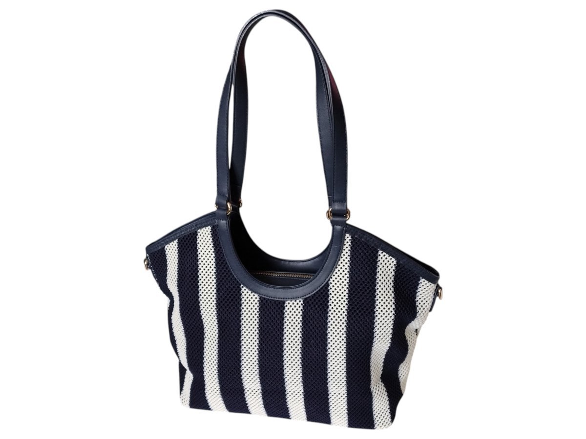 Torba Shopper Na Ramię Torebka Damska Listonoszka Miejska, Granatowy