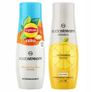 2x Syrop SodaStream Lipton Ice Tea Peach Zero Bez Cukru + Lemoniada Cytryna - Syropy i koncentraty owocowe - miniaturka - grafika 1