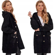 Płaszcze damskie - CIEPŁA ALPAKA Z BARANKIEM PŁASZCZ Z WEŁNĄ CIEPŁY MIĘKKI PRZEJŚCIOWY ALPAKI - miniaturka - grafika 1