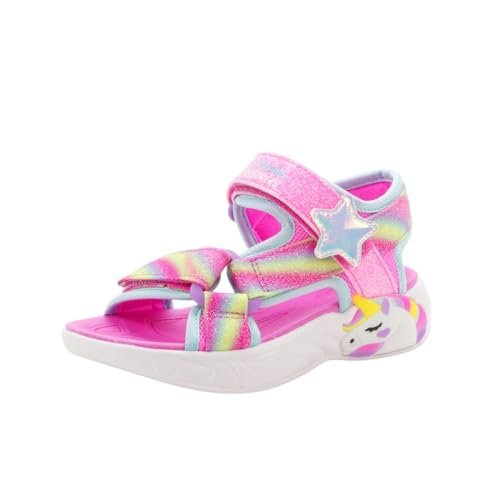 Skechers Dziewczęce sandały Hypno Flash, Pink Textile Multi Trim, 33 EU