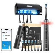 Szczoteczki elektryczne - Szczoteczka soniczna do zębów z aplikacją, zestawem końcówek, etui oraz sterylizatorem UV S2+HD2 (czarna) - miniaturka - grafika 1