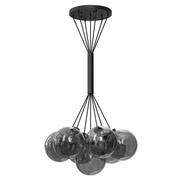 Lampy sufitowe - Lampa wisząca DOHAR 9142 Shilo nad wyspę kule dymione szkło czarna - miniaturka - grafika 1