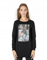 Bluzy damskie - Długa Bluza Tunika Damska Bawełniana 249-02 r M - miniaturka - grafika 1