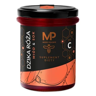 Miody Polskie Miód & Sok Dzika Róża + Vit. C, 250 g - Miód - miniaturka - grafika 1