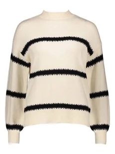 ONLY Sweter w kolorze kremowo-czarnym - Swetry damskie - miniaturka - grafika 1