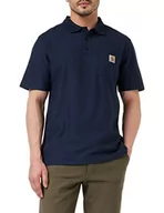 Koszulki męskie - Carhartt Męska koszulka polo z krótkim rękawem i kieszenią o luźnym kroju, granatowy, XS - miniaturka - grafika 1