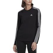 Koszulki sportowe damskie - Koszulka adidas Sportswear Essentials 3-Stripes Long Sleeve HF7261 - czarna - miniaturka - grafika 1