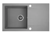 Zlewozmywaki - Kuchinox Zlewozmywak Granitowy Z Syfonem Szary - miniaturka - grafika 1
