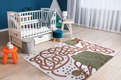 Dywany dla dzieci - Dywan FUN Honey dla dzieci, niedźwiedź, pszczoły krem wielokolorowy 80x150 cm - miniaturka - grafika 1