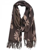 Apaszki i szaliki damskie - Ciepły szal szalik wzór kokardki błyszcząca nitka miękki gładki 180x70 cm - miniaturka - grafika 1