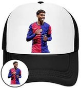 Czapki i chusty sportowe męskie - Czapka z Daszkiem Lamine Yamal Czarna z Nadrukiem Siatka Bejsbolówka - miniaturka - grafika 1