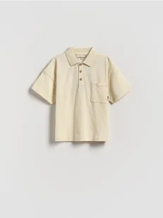 Reserved - Bawełniany t-shirt polo - złamana biel - Bluzki dla niemowląt - miniaturka - grafika 1