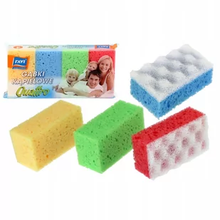 Gąbki kąpielowe Quattro 4szt. - Rękawice i gąbki do kąpieli - miniaturka - grafika 1