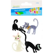 Zabawki kreatywne - Craft with Fun Ozdoba dekoracyjna filcowa samoprzylepna. Kotki 480890 - miniaturka - grafika 1