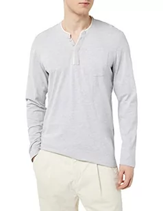 TOM TAILOR Męski T-shirt z długim rękawem, 15398 – Light Stone Grey Melange, M - Koszulki męskie - miniaturka - grafika 1