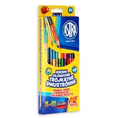 Przybory szkolne - Astra Kredki TRÓJKĄTNE DWUSTRONNE 24 KOLORY - miniaturka - grafika 1