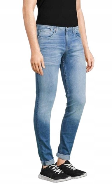 Pepe Jeans Niebieskie Spodnie Jeansowe Męskie Rurki 33/34 T4A