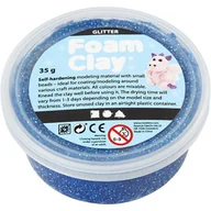 Dekoratorstwo - Creativ Company A S Masa Foam Clay, brokatowa, niebieska, 35 g - miniaturka - grafika 1