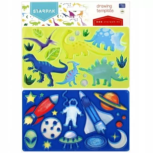 Szablon Dino/Kosmos 225X130 2Szt Starpak - Przybory szkolne - miniaturka - grafika 1