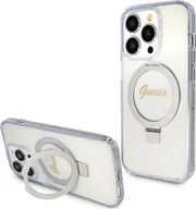 Etui i futerały do telefonów - Guess Ring Stand Script Glitter MagSafe - Etui iPhone 15 Pro Max (przezroczysty) - miniaturka - grafika 1
