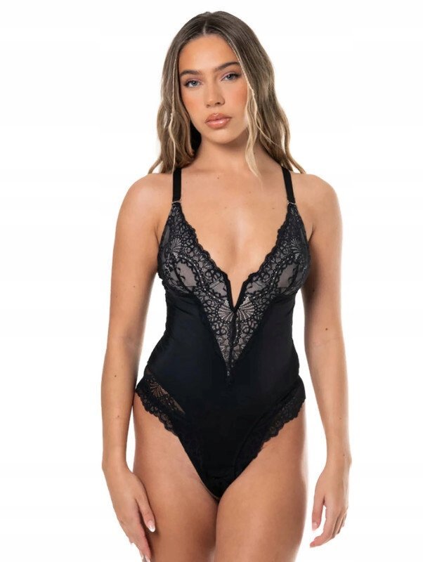 Body damskie Heyshape czarne z koronką L
