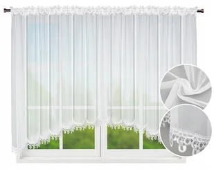 FIRANA 160X400 Z GIPIURĄ 8CM BIAŁA SALON KUCHNIA - Firany - miniaturka - grafika 1