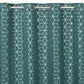 Zasłony - Eurofirany Zasłona Cube 140x250 Ciemny Turkus/Srebrna ex-zas-cube-c.tu+sr-140x250-przel - miniaturka - grafika 1