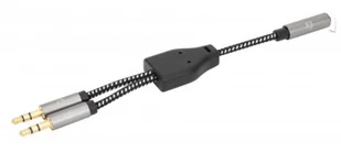 Manhattan 356121 kabel audio 0,15 m 3.5mm 2 x 3.5mm Czarny, Srebrny - Kable komputerowe i do monitorów - miniaturka - grafika 1