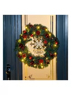 Ozdoby bożonarodzeniowe - Profiline Wieniec świąteczny LED w kolorze zielono-czerwonym - Ø 30 cm - miniaturka - grafika 1