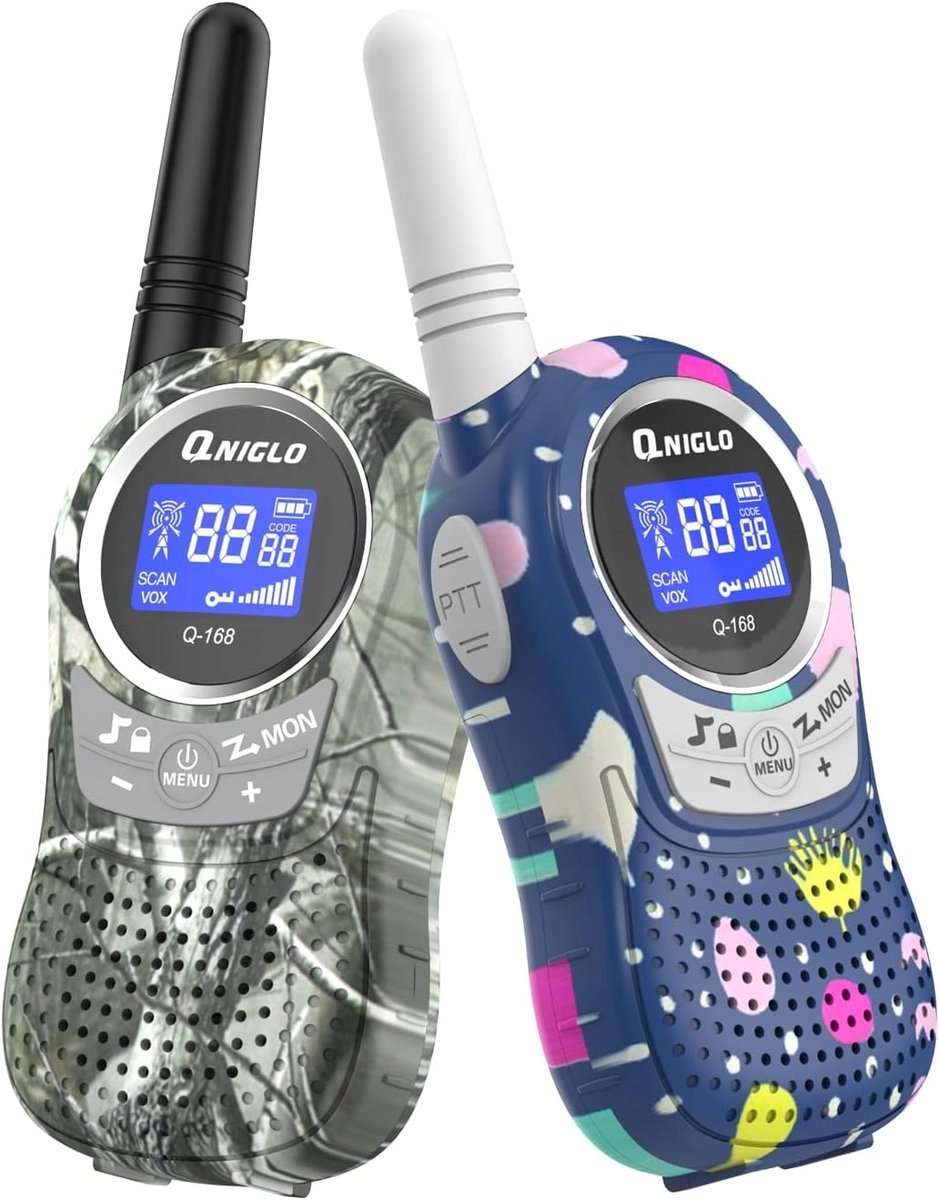 WALKIE TALKIE DLA DZIECI MORO I KOLOROWE QNIGLO Zestaw 2 Krótkofalówek