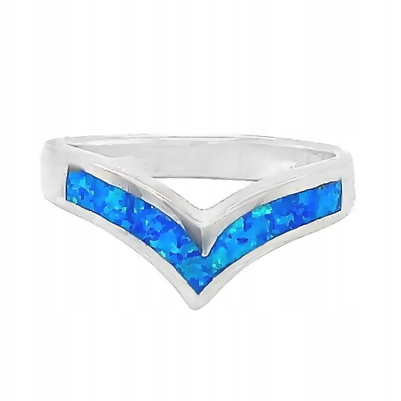 Pierścionek srebrny pr. 925 Piękny Rodowany z Opalem Niebieskim r. 13