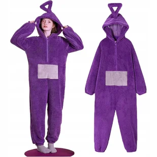 PRZEBRANIE PIŻAMA ONESIE TELETUBBIES TELETUBISIE TINKY WINKY FIOLET L - Stroje karnawałowe - miniaturka - grafika 1