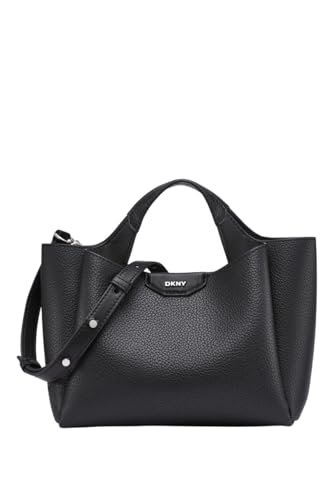 DKNY Women's WILLA MINI Satchel 100% poliuretan, czarny i srebrny, Black And Silver