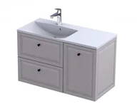 Szafki łazienkowe - Oristo Szafka wisząca MONTEBIANCO 100 cm z umywalką AMELIA, LEWA PIASKOWY MAT OR47-SD2S-60-10 + OR47-SN1S-40-10 + UME-AM-100-92-L - miniaturka - grafika 1