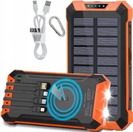 Powerbanki - POWERBANK ŁADOWARKA PANEL SOLARNY INDUKCYJNY 30000mAh 6xUSB LATARKA 2x LED - miniaturka - grafika 1