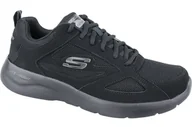 Trampki męskie - Skechers Męskie trampki Dynamight 2.0-Fallford, czarna skórzana siatka PU wykończenie Bbk, 10 UK, Czarne skórzane wykończenie z siateczki PU, 45 EU - miniaturka - grafika 1