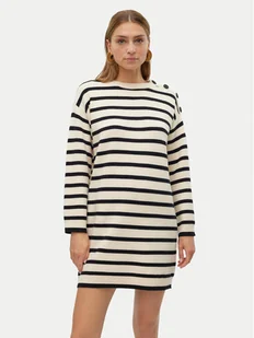 Vero Moda Sukienka dzianinowa Saba 10309307 Beżowy Loose Fit - Sukienki - miniaturka - grafika 1