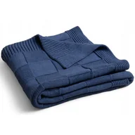 Koce i narzuty dla dzieci - BabyMatex, kocyk bawełniany Square Checks, 80 cm x 100 cm, niebieski melanż - miniaturka - grafika 1