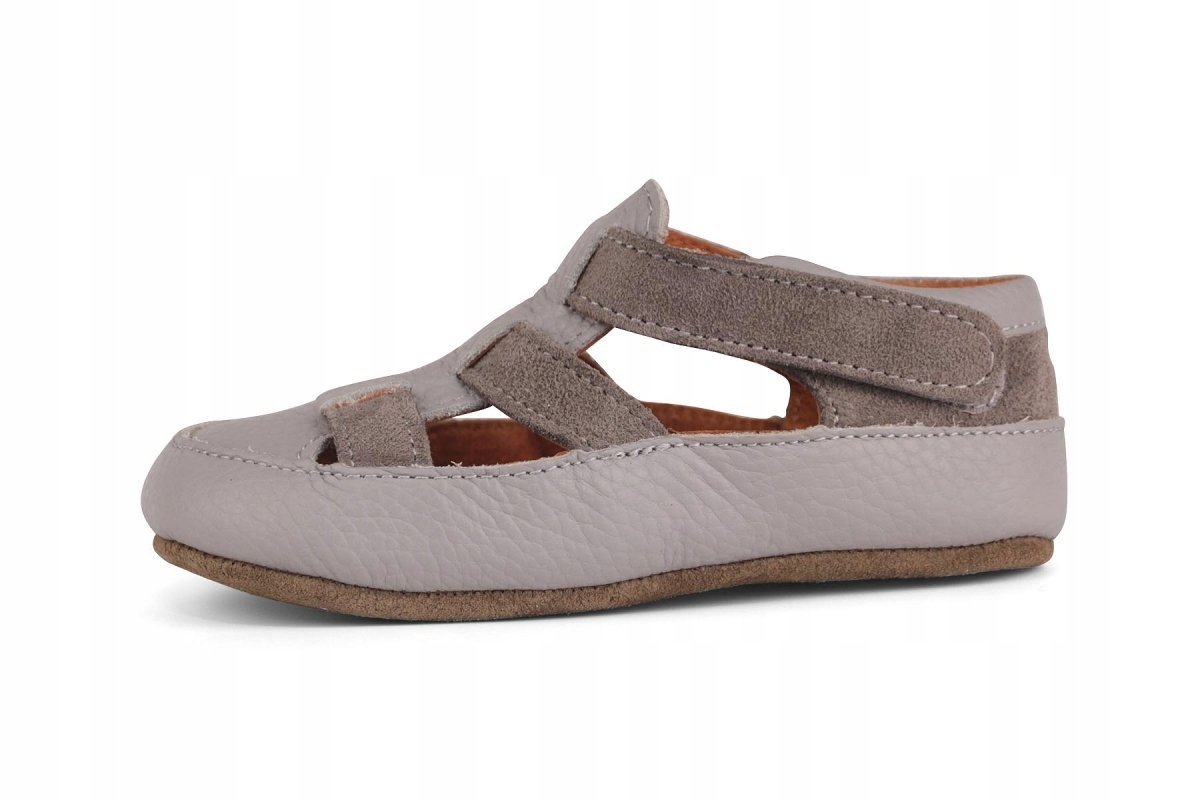 Kapcie barefoot dziecięce OBEX Cayo rozmiar 29 skórzane szare