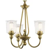 Lampy sufitowe - Kichler Żyrandol LAMPA wisząca KL-WAVERLY3-NBR Elstead industrialna OPRAWA metalowy ZWIS na łańcuchu mosiądz przezroczysty KL-WAVERLY3-NBR - miniaturka - grafika 1