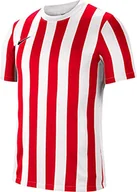 Koszulki i topy damskie - NIKE Damska koszulka z krótkim rękawem Dri-FIT Division IV Biały/uniwersytet czerwony/czarny M - miniaturka - grafika 1