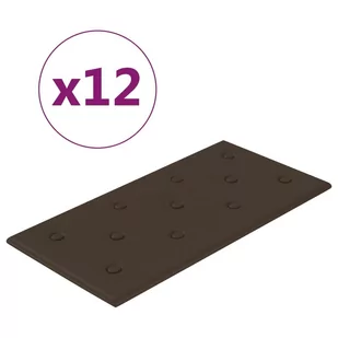 vidaXL Panele ścienne, 12 szt., brązowe, 60x30 cm, sztuczna skóra 343994 - Panele ścienne i boazeria - miniaturka - grafika 3