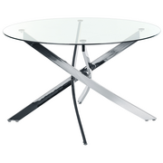Stoły - Stół do jadalni okrągły szklany ⌀ 120 cm srebrny MARAMO - miniaturka - grafika 1