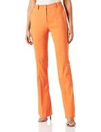 Spodnie damskie - PINKO Damskie spodnie Policoro Tela Di Lin, A69_pomarańczowy-marchewka, 42 PL - miniaturka - grafika 1